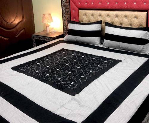 Embroidered Patchwork bed sheet*✅Fabric *Pure Cotton