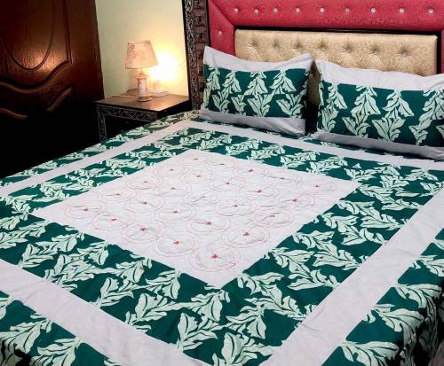 Embroidered Patchwork bed sheet*✅Fabric *Pure Cotton