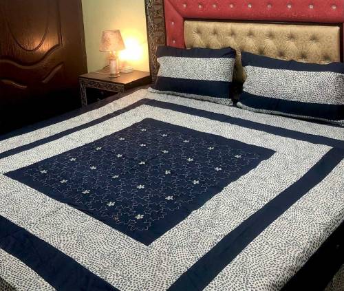 Embroidered Patchwork bed sheet*✅Fabric *Pure Cotton