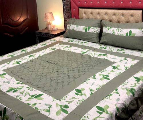 Embroidered Patchwork bed sheet*✅Fabric *Pure Cotton