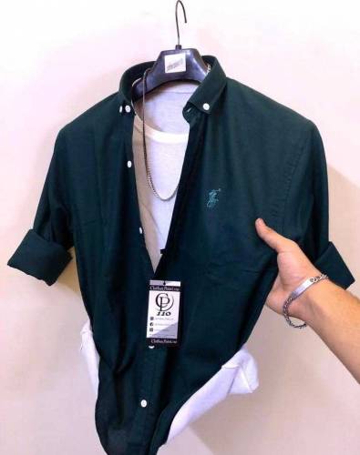 1 PC men's cotton plain polo shirt .