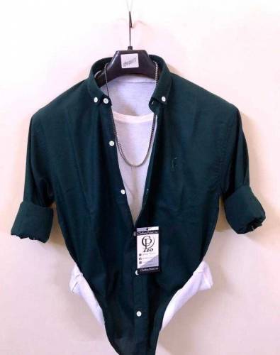 1 PC men's cotton plain polo shirt .