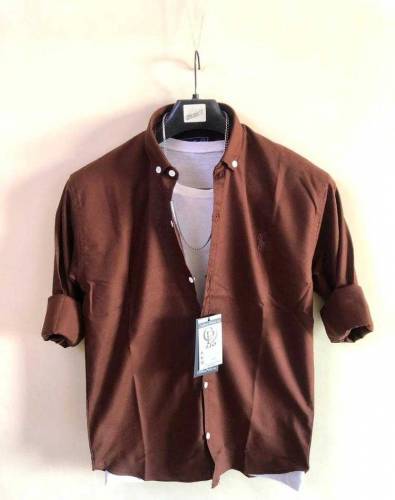 1 PC men's cotton plain polo shirt .