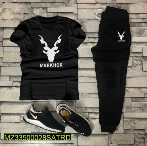 2 pcs men's cotton printed track suit