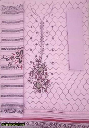 Women unstitched Lawn Embroided Suit