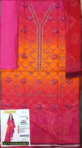 Women unstitched Lawn Embroided Suit