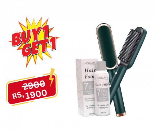 Buy 2 in 1 Hair Straightener Get Free 7 Food Hair Oil