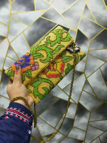 Handmade customized beaded and embroidered clutches handbags for eid 
