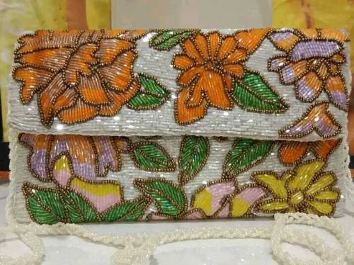 Handmade customized beaded and embroidered clutches handbags for eid 