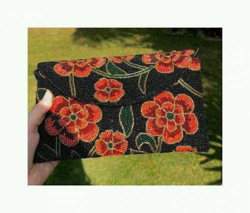 Handmade customized beaded and embroidered clutches handbags for eid 