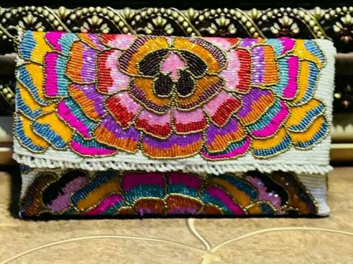Handmade customized beaded and embroidered clutches handbags for eid 