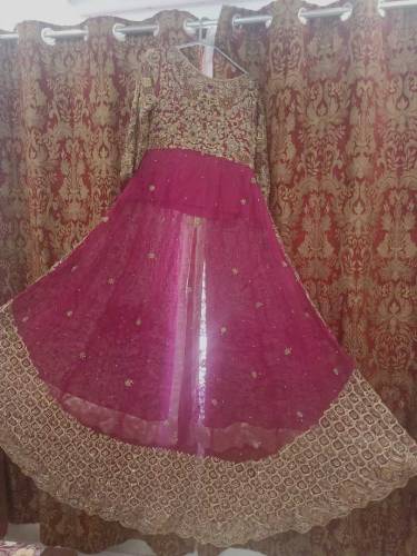 Bridal Long maxi with lehnga  (attached cancan )  for sale/rent