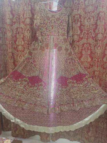 Bridal Long maxi with lehnga  (attached cancan )  for sale/rent