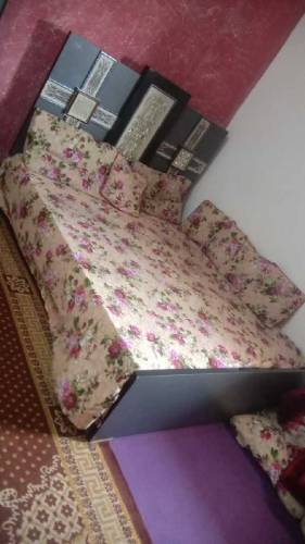 Double Bed with mattress foam Ok condition urgent sellkara