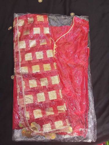 Red Silk pajama qameez suit