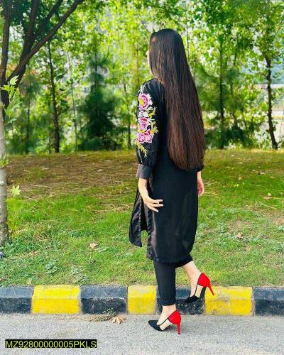 2pcs women stitched linen Embroidered suit 