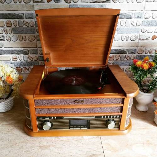 Steepletone Turntable Cassette Radio Bluetooth CD Player 