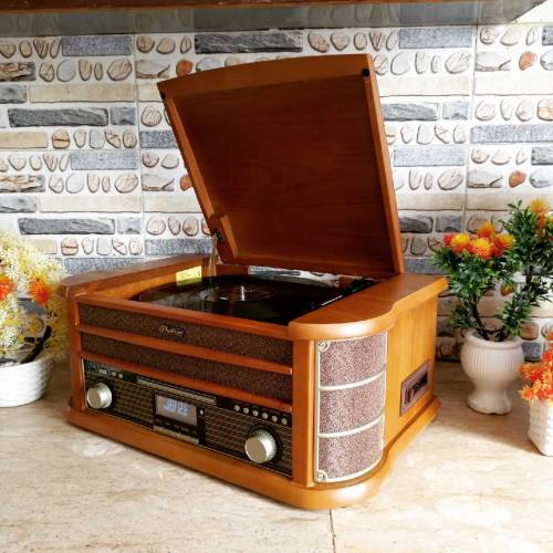 Steepletone Turntable Cassette Radio Bluetooth CD Player 
