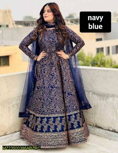 women silk cotton stiched printed 3pc dress