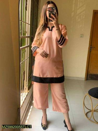 2 pcs Women's stitched Arabic lawn shirt and trouser..deliver in 🇵🇰