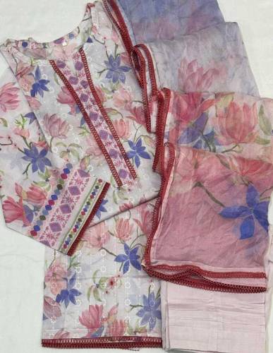 3-Pc Chikankari Lawn Stitched Collection