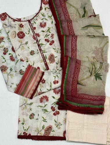 3-Pc Chikankari Lawn Stitched Collection