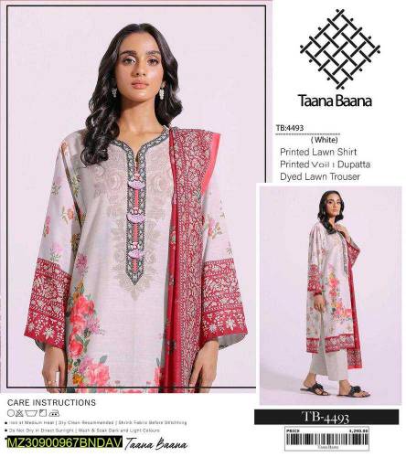 e pcs lawn unstitched women's suit