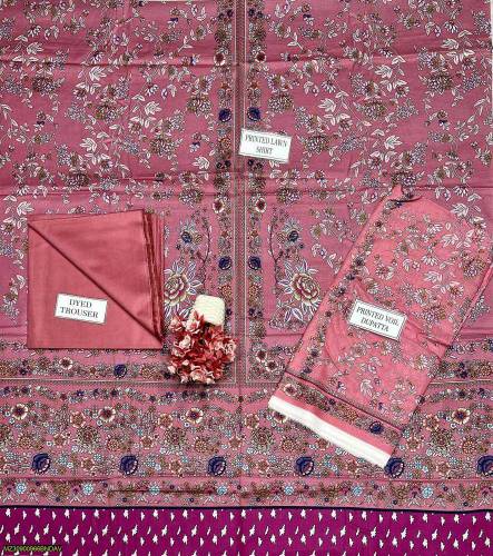 e pcs lawn unstitched women's suit