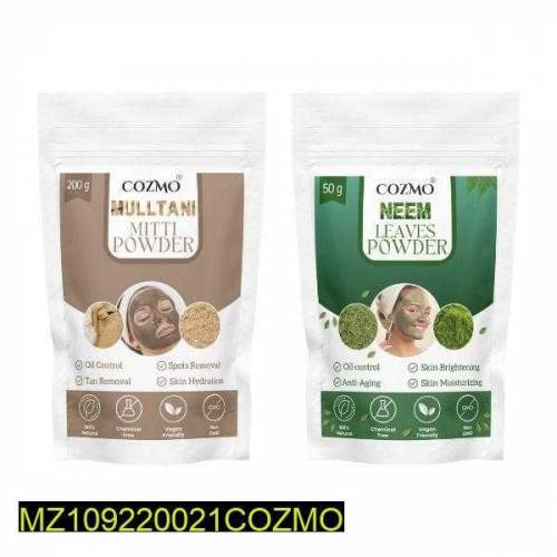 Neem leaves powder and Multani mitti powder 