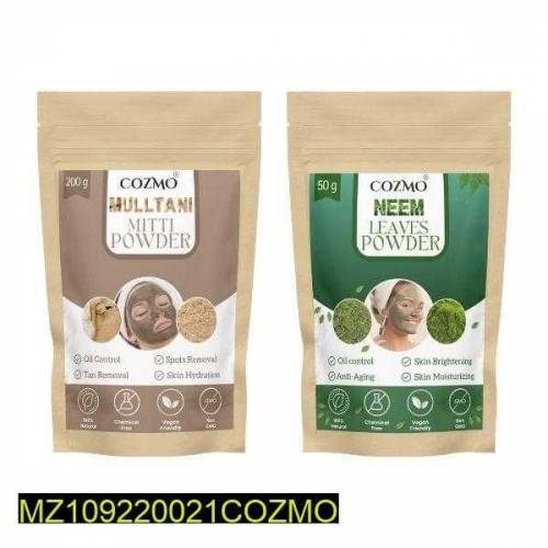 Neem leaves powder and Multani mitti powder 