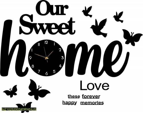 Our Sweet Home  3D Wooden wall clock 