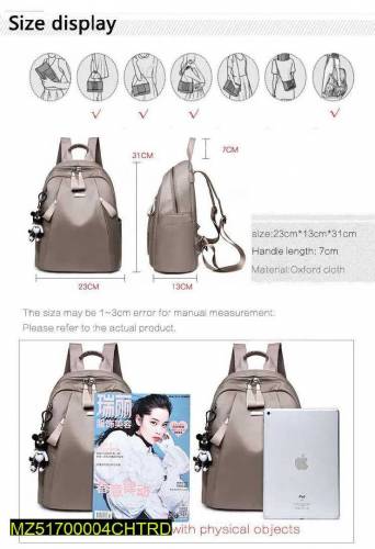 •  Material: Nylon•  Pattern: Plain•  Size: 31 x 23 x 13 CM•  Bag With