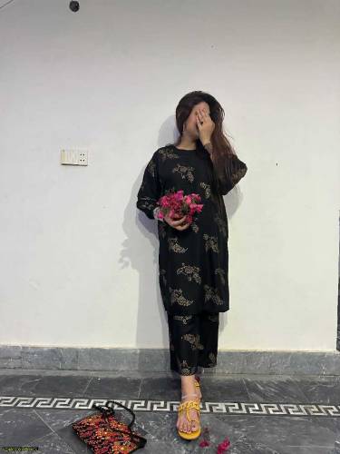2 pcs woman's stitched linen suit 