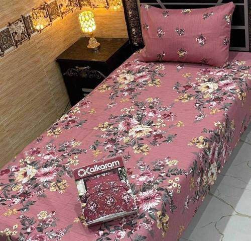 4 Pcs Cotton Printed Single Bedsheet