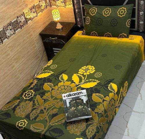 4 Pcs Cotton Printed Single Bedsheet
