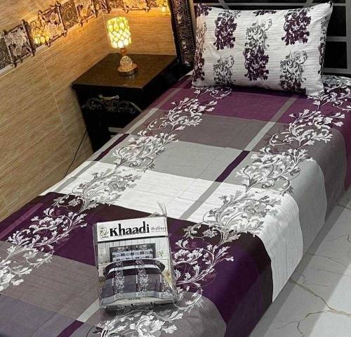 4 Pcs Cotton Printed Single Bedsheet