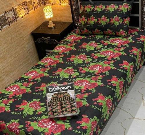 4 Pcs Cotton Printed Single Bedsheet
