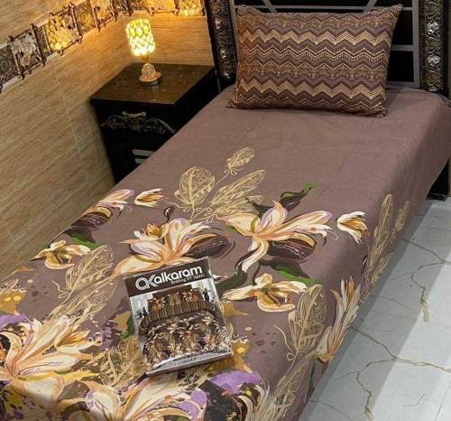 4 Pcs Cotton Printed Single Bedsheet