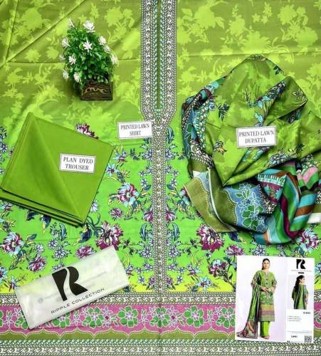 3 Pcs Women's Unstitched Lawn