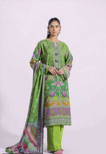 3 Pcs Women's Unstitched Lawn