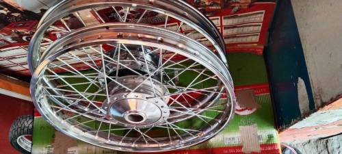 Rim, spokes, Hub completely fitted front and rear for CD70 motorcycle 