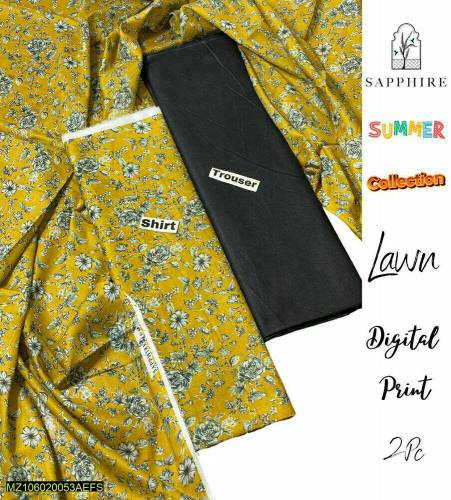 2 pc unstiched lawn dress by sapphire 