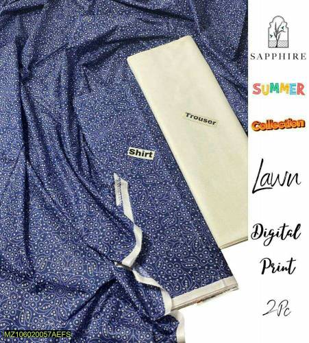 2 pc unstiched lawn dress by sapphire 