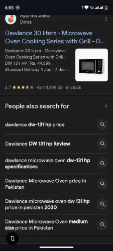 Dawlance microwave oven 2 in 1 full size  new condition