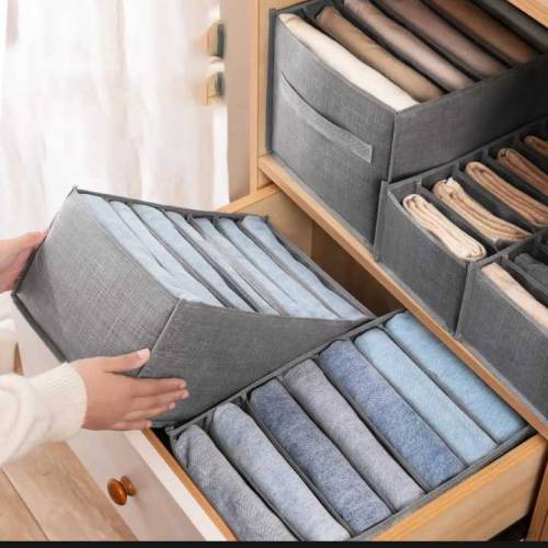 6 Grids Washable Wardrobe Clothes Organizer, Jeans Compartment Storage