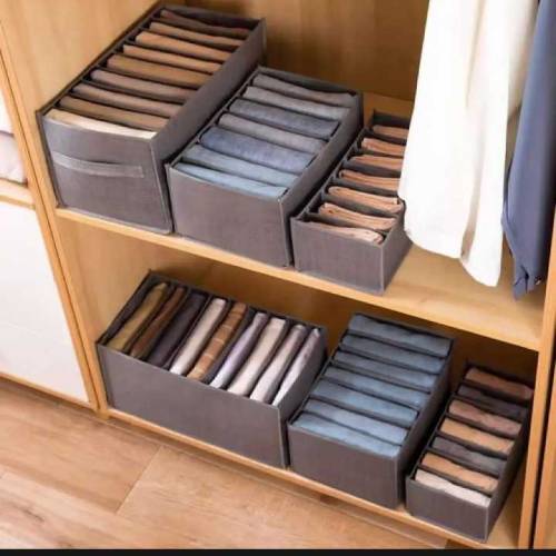 6 Grids Washable Wardrobe Clothes Organizer, Jeans Compartment Storage