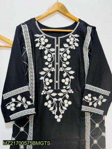 2pcs stiched linen embroidered suit available for sale free home 🚚📦🤩
