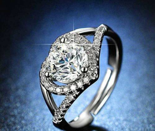 Heart Rhinestone Ring Adjustable