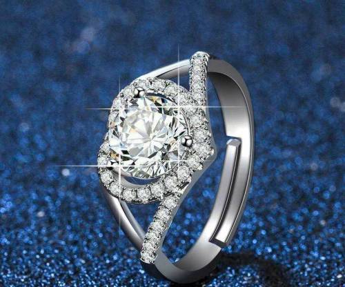 Heart Rhinestone Ring Adjustable