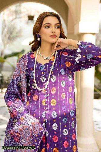 safwa 3pc lawn print suit 